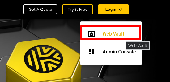 Open your Web Vault
