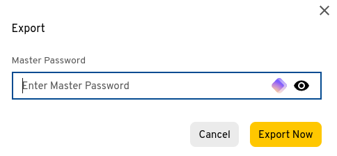 Enter your master password